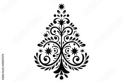 Christmas tree silhouette png vector
