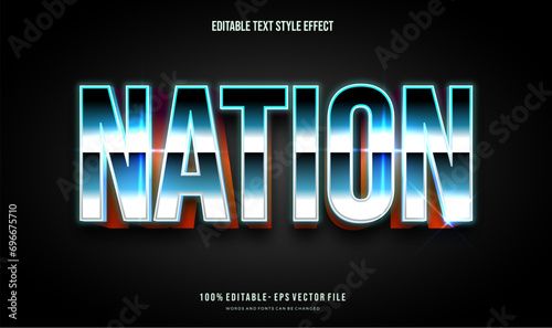 Editable text effect glowing gradient color text style effect. Vector files