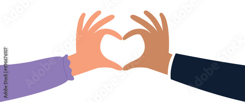 Two hands with heart. Collection with I love you heart sign. Valentine's day and expression to you. Message of love using hand gesture. 
