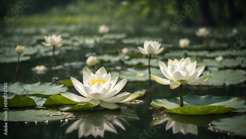 white lotus flower © caffsstudio