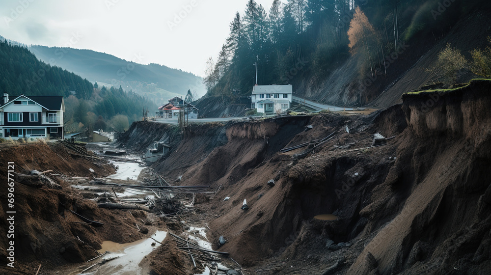 Impact of Landslide Forces, Indications of Damage, and the Dynamic Shifting Terrain