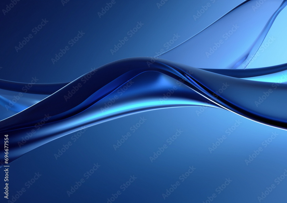 Naklejka premium 綺麗な青のウェーブ背景テクスチャー