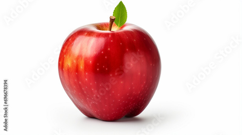 Red apple isolated on white background, clipping path, full depth of field. Generative AI