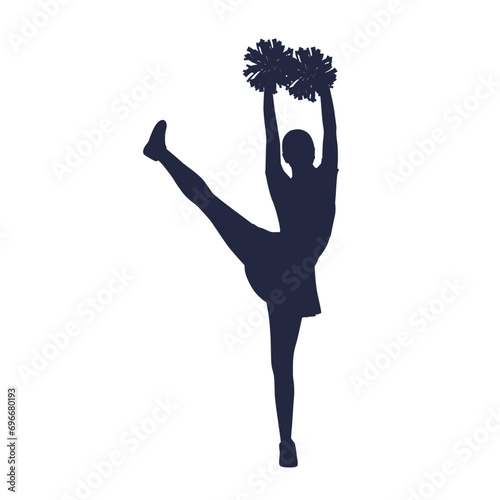 Young female cheerleader, Cheerleader Silhouette in different positions, Cheer Team silhouette  photo