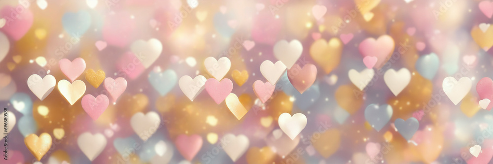 Valentine's day background with colorful hearts