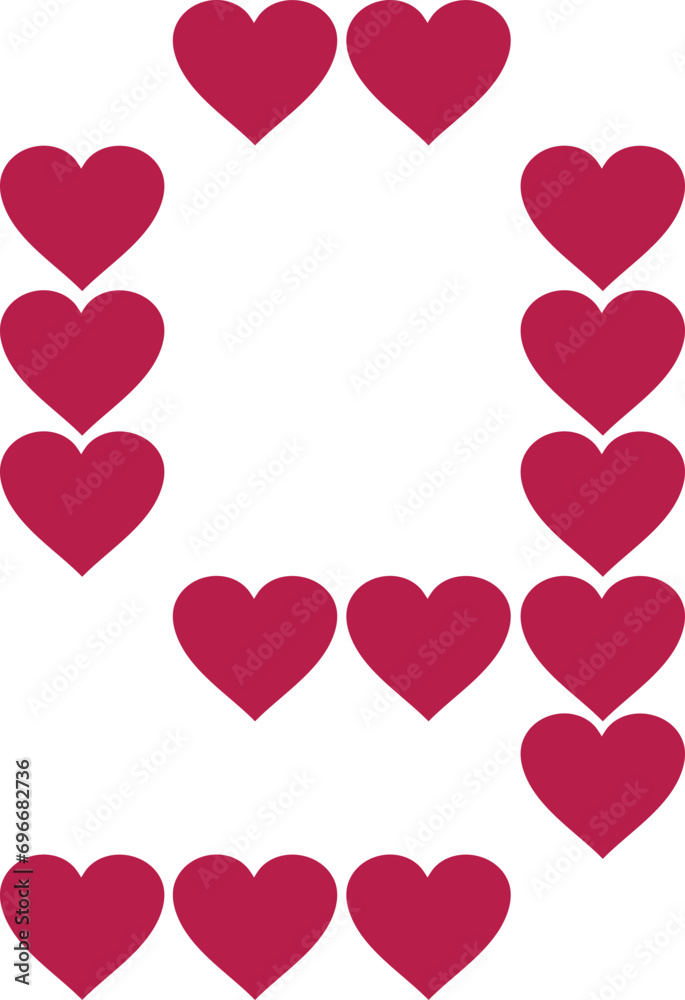 heart valentine alphabet lowercase g