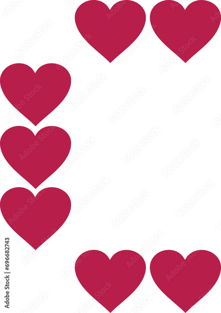 heart valentine alphabet lowercase c