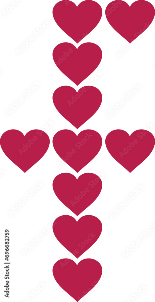 heart valentine alphabet lowercase f