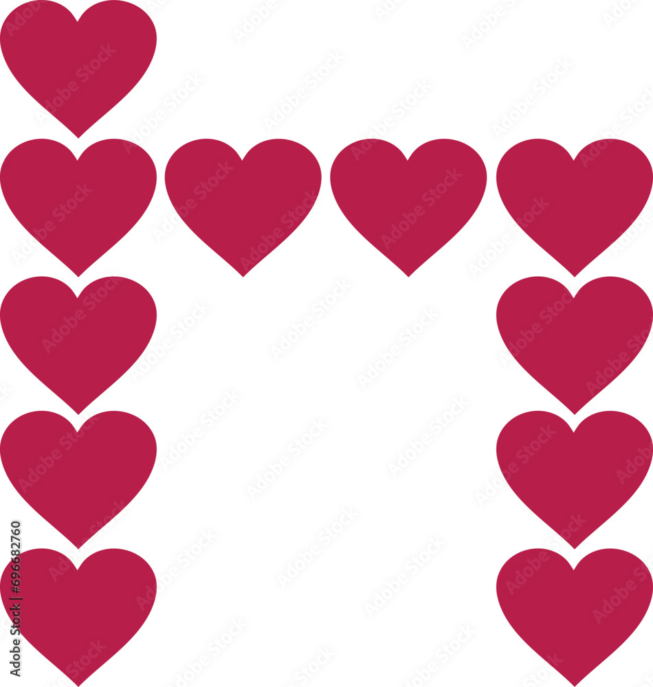 heart valentine alphabet lowercase n