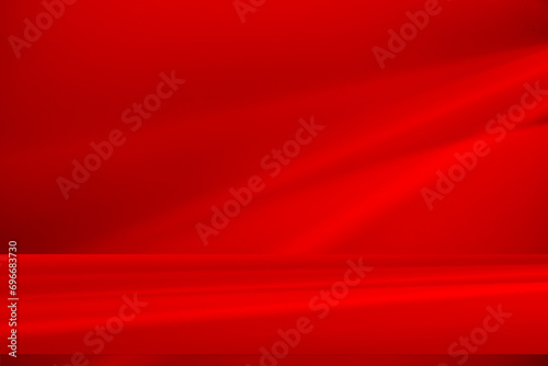 Empty studio interior background and backdrop and product display stand with red shadow on blank text background for inserting text. photo