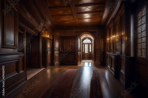 hallway of house in old fashioned style.