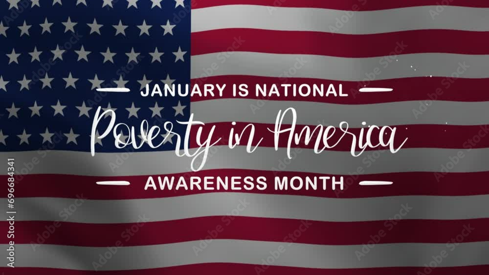 Poverty Lettering Poverty in America Awareness Month Lettering Text Animation with waving ...