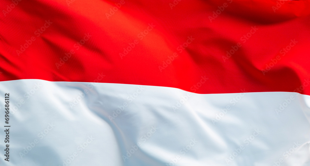Naklejka premium Close up of Indonesia flag background