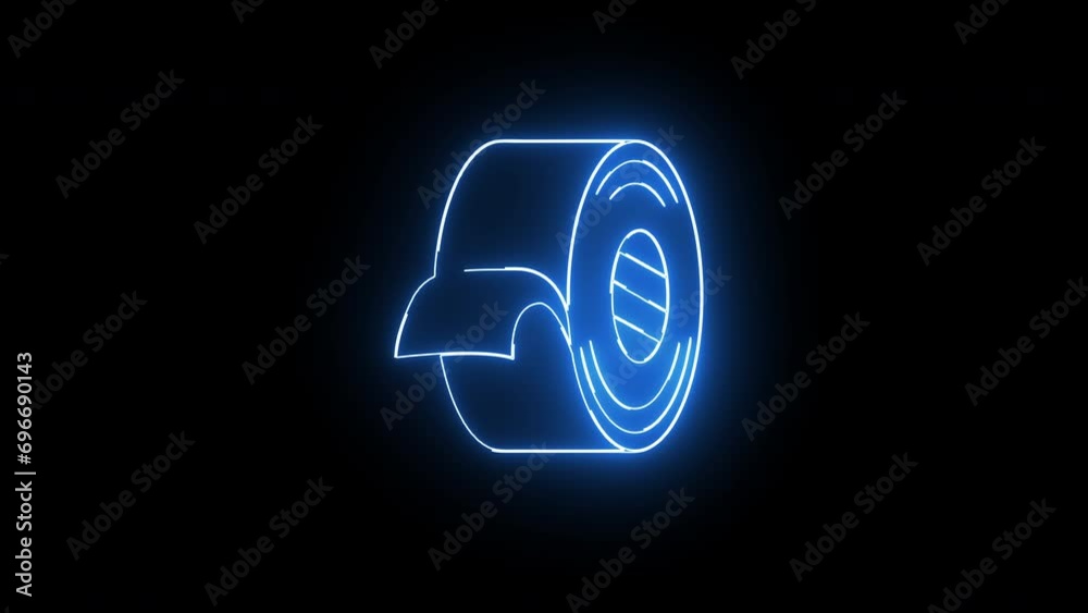 Animated duct tape icon with a glowing neon effect Animated duct tape icon with a glowing neon effect