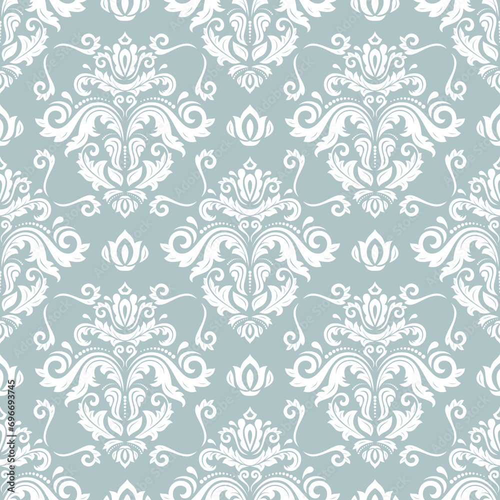 Orient light blue and white classic pattern. Seamless abstract background with vintage elements. Orient pattern. Ornament for wallpapers and packaging Orient light blue and white classic pattern. Seamless abstract background with vintage elements. Orient pattern. Ornament for wallpapers and packaging