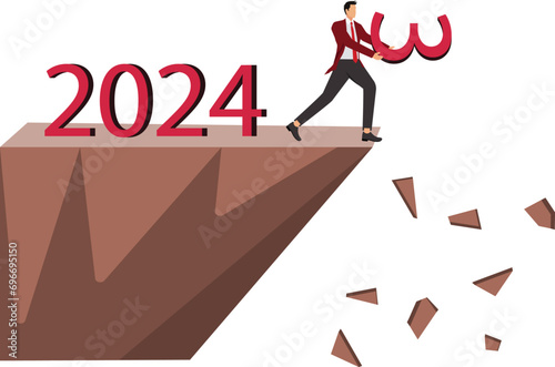 Leave 2023, Businessman leaves 202 3 to usher in new year