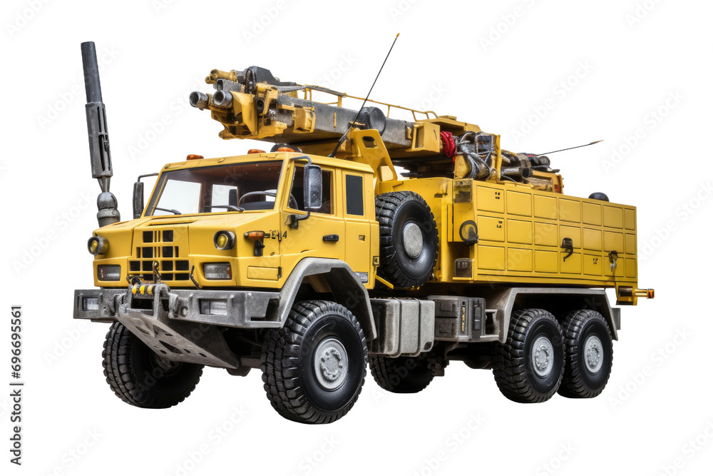 Vehicle with Cranes Isolated On Transparent Background
