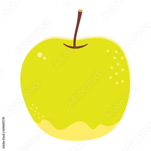 青りんごのイラスト カラー 線なし