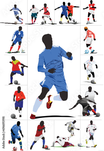 Soccer football player. Colored Vector illustration for designers