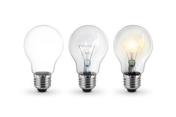 lighted bulb, transparent background