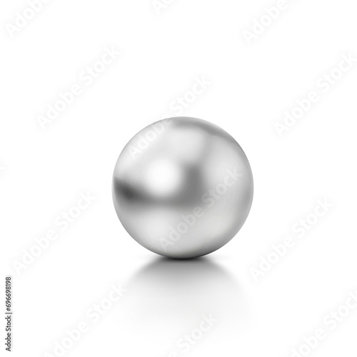 Realistic glossy chromium ball with glares and reflection, transparent background