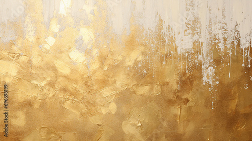 textured art with gold paint glittering.