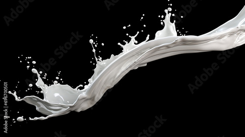 4k slow motion 3d vortex milk flow with a splashes photo