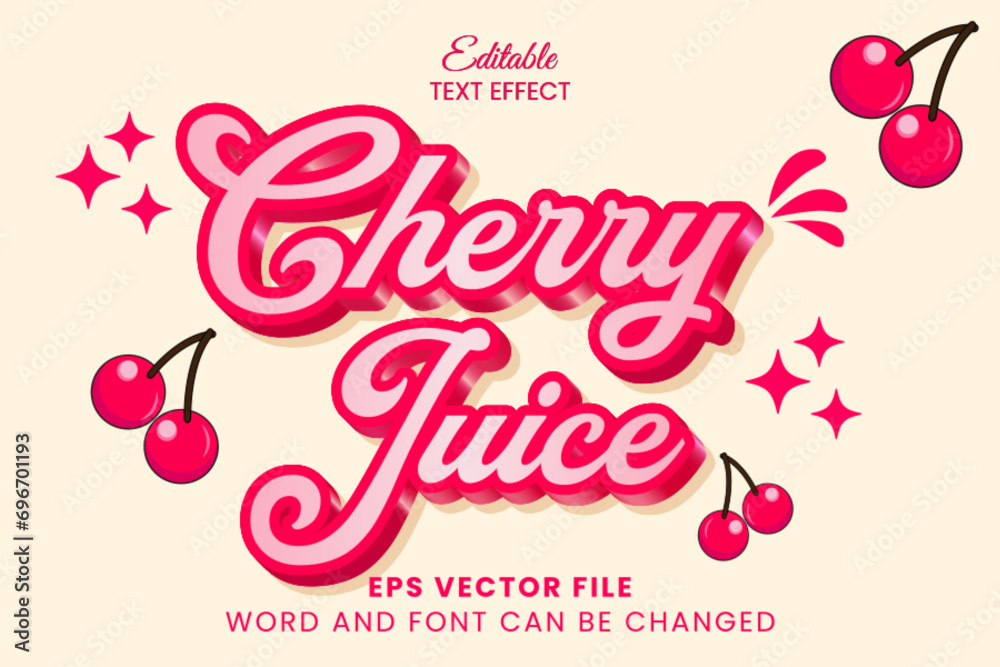 Cherry juice pink 3d editable text effect Cherry juice pink 3d editable text effect