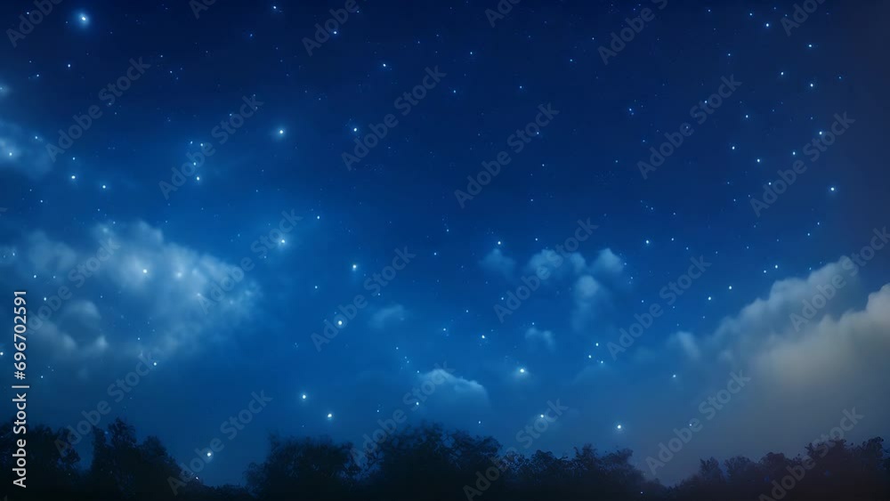 Starry Night Sky with Clouds Starry Night Sky with Clouds
