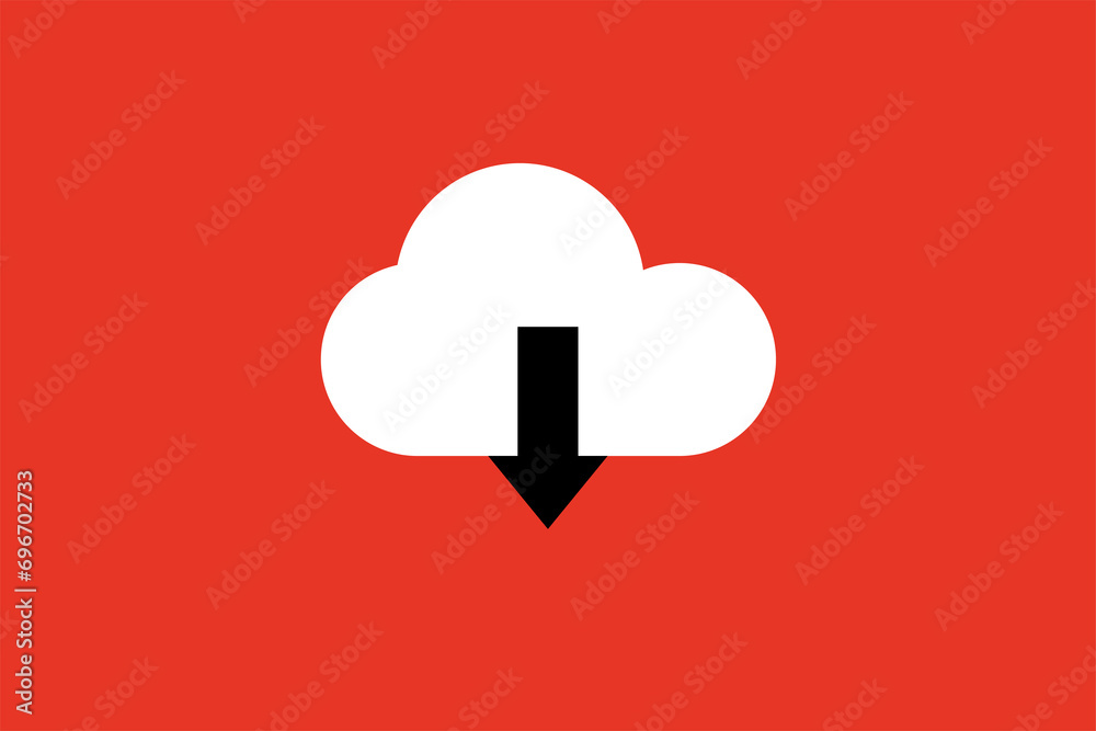 download a file from the cloud illustration. Vector illustration in flat style design. download a file from the cloud illustration. Vector illustration in flat style design.