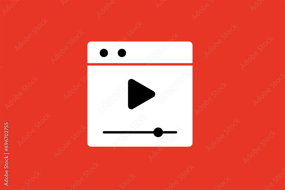 online media player illustration. Vector illustration in flat style design. online media player illustration. Vector illustration in flat style design.