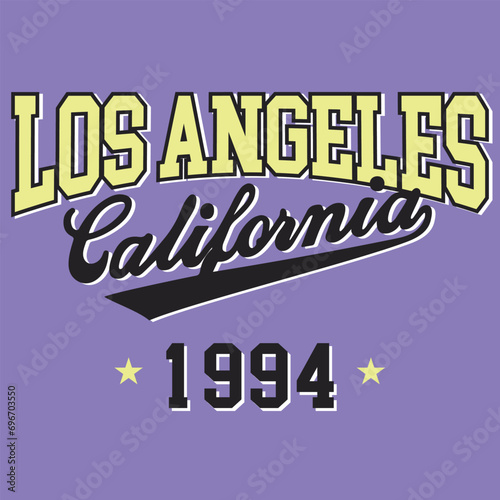 Los Angeles California Vintage 1994 University Status Slogan Varsity Print Vector Art