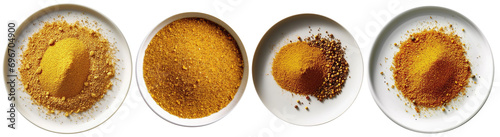 top view of plates with Mustard spice photo