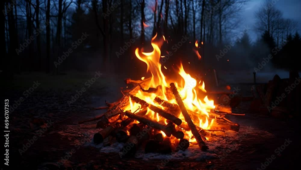 Loop - Cozy Campfire in Winter Forest Loop - Cozy Campfire in Winter Forest
