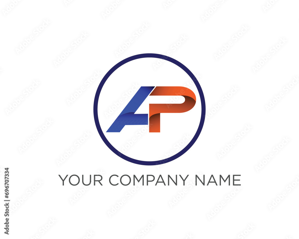 AP creative modern logo design AP creative modern logo design