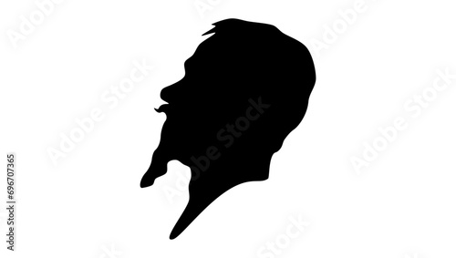 Victor Emmanuel II of Italy, black isolated silhouette photo