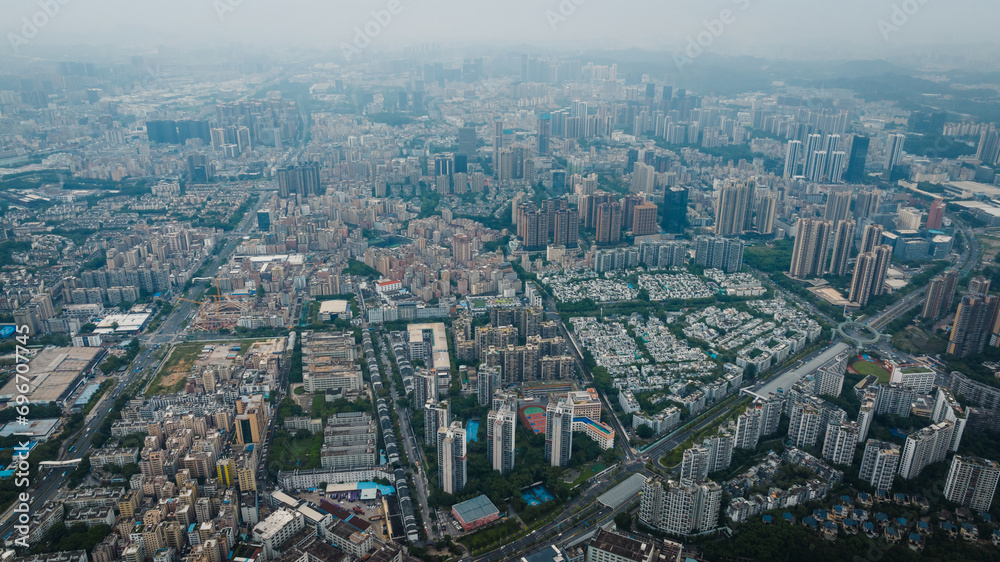 Aerial view  of landscape in shenzhen city, China