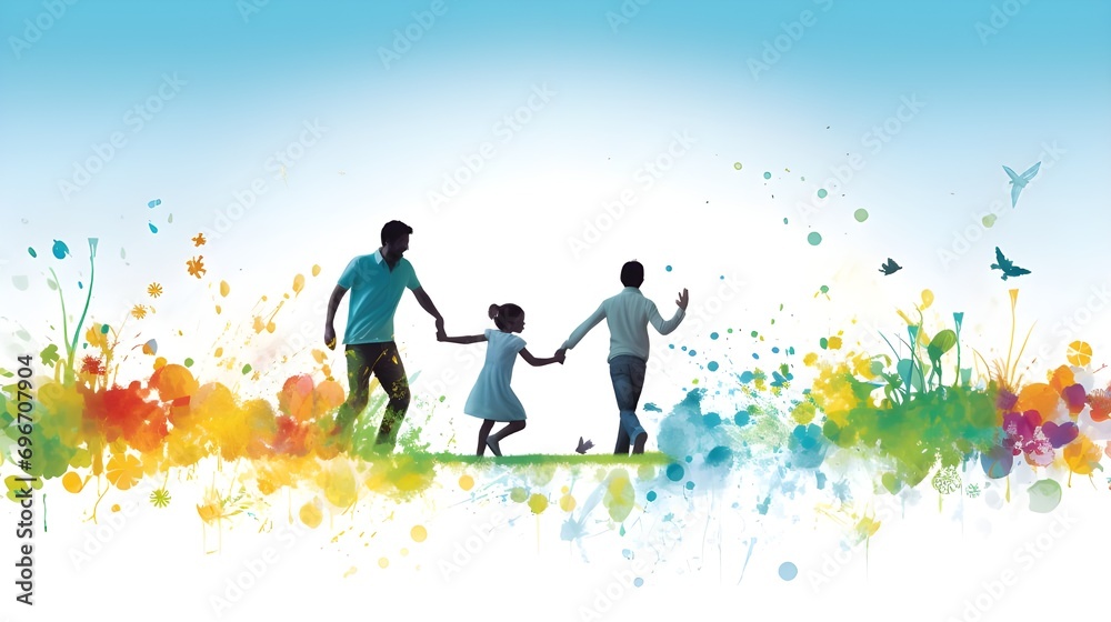 Family members with parents and kids on white background
Family members with parents and kids on white background