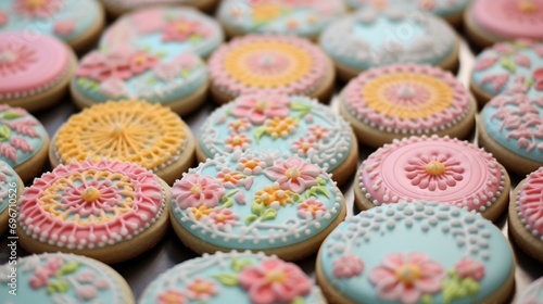 A delightful Easter cookie decorating competition, where participants showcase their creativity, piping intricate designs and delicate pastel icing onto perfectly baked sugar cookies.