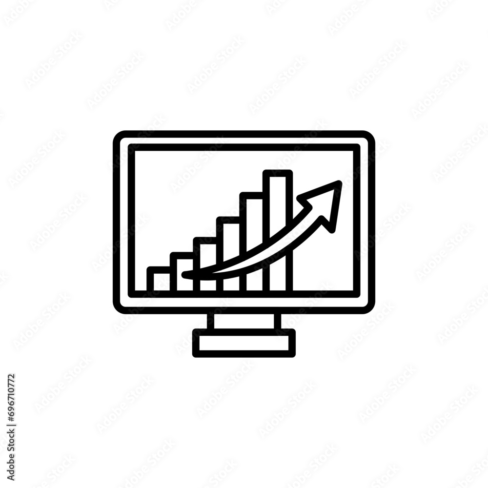 Growth chart outline icons, business minimalist vector illustration ,simple transparent graphic element .Isolated on white background Growth chart outline icons, business minimalist vector illustration ,simple transparent graphic element .Isolated on white background