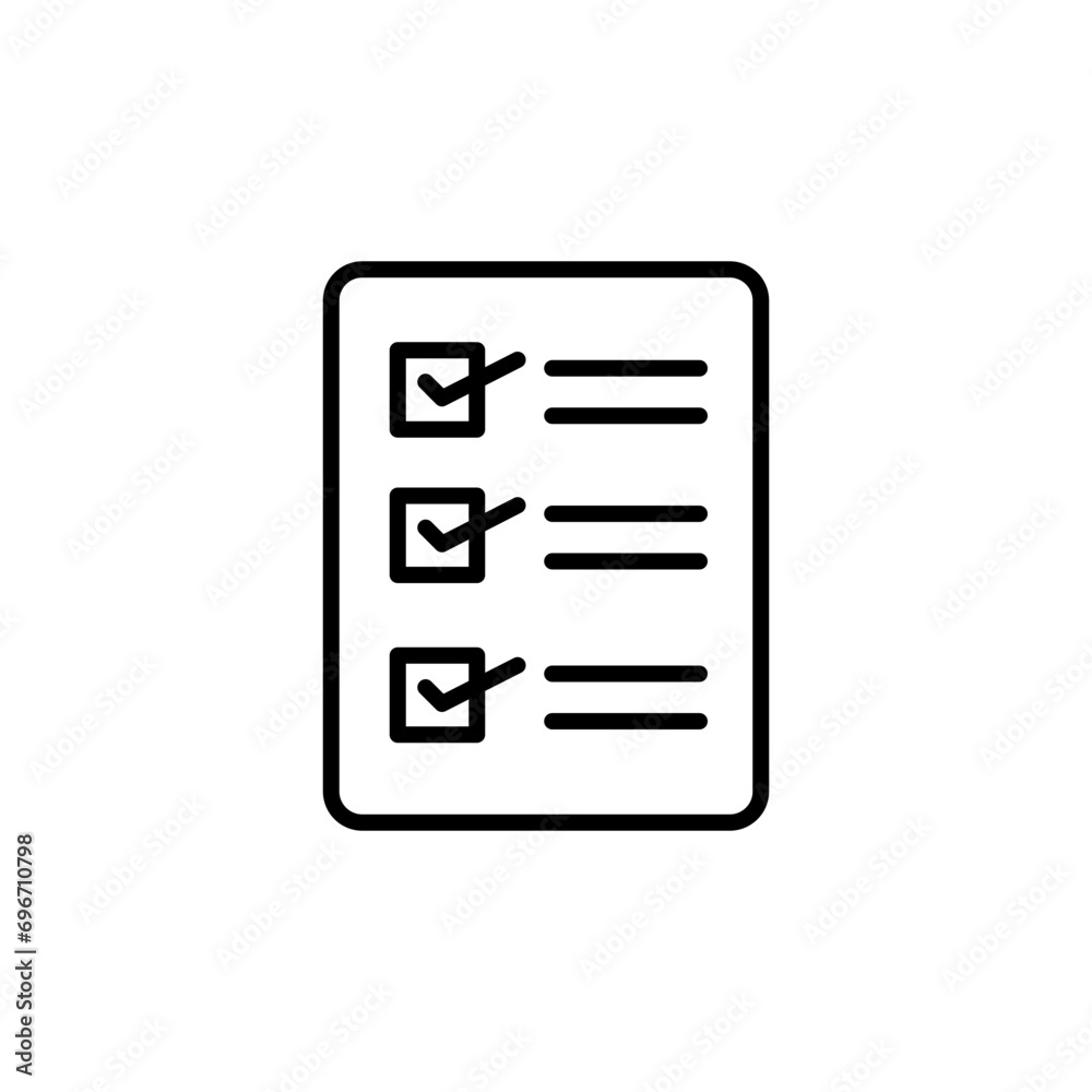 Checklist outline icons, minimalist vector illustration ,simple transparent graphic element .Isolated on white background Checklist outline icons, minimalist vector illustration ,simple transparent graphic element .Isolated on white background