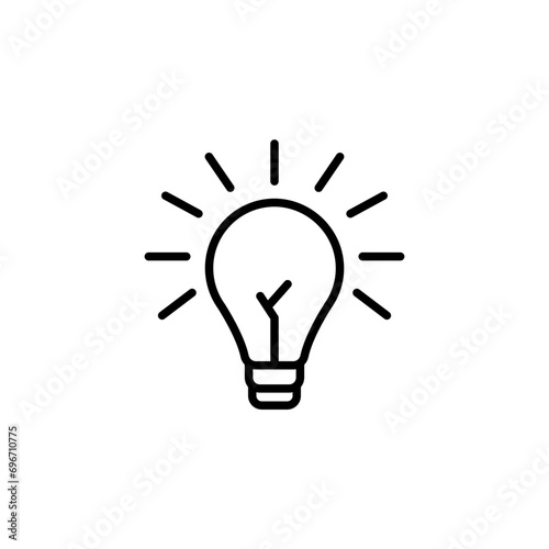 Light bulb outline icons, minimalist vector illustration ,simple transparent graphic element .Isolated on white background