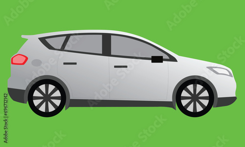 Realistic vector white car with gradients
