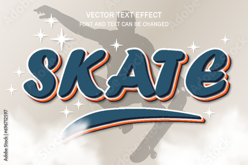 skateboard hobby typography editable text effect style lettering template banner background