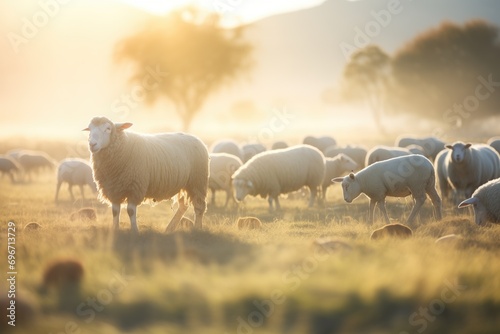 morning light on a sheep herd