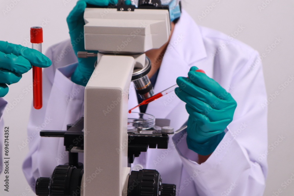 Researcher hand holding a blood vessel Vascular examination in a research laboratory Medical science laboratory, blood collection Researcher hand holding a blood vessel Vascular examination in a research laboratory Medical science laboratory, blood collection