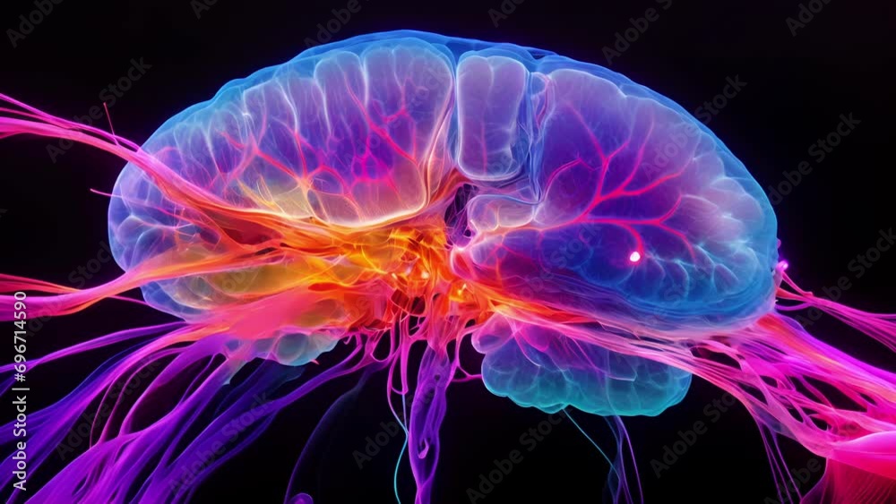 A micrograph of the brains medial temporal lobe, capturing the intense neural activity and heightened attention when the brain is processing new information and experiencing novel situations