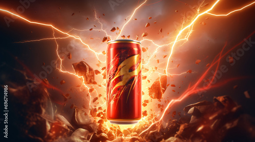 Creative concept banner to advertise an energy drink