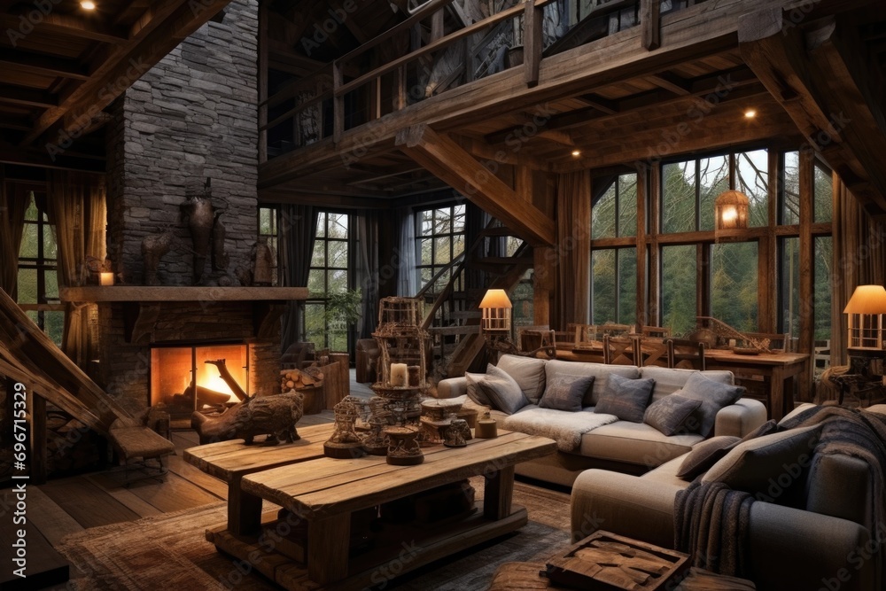 Fototapeta premium Rustic design interior background