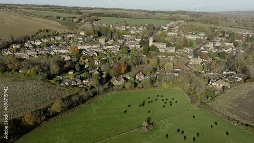 Cotswold Village Blockley Autumn Aerial Landscape photo